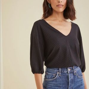 Amour Vert Manette Ribbed Top